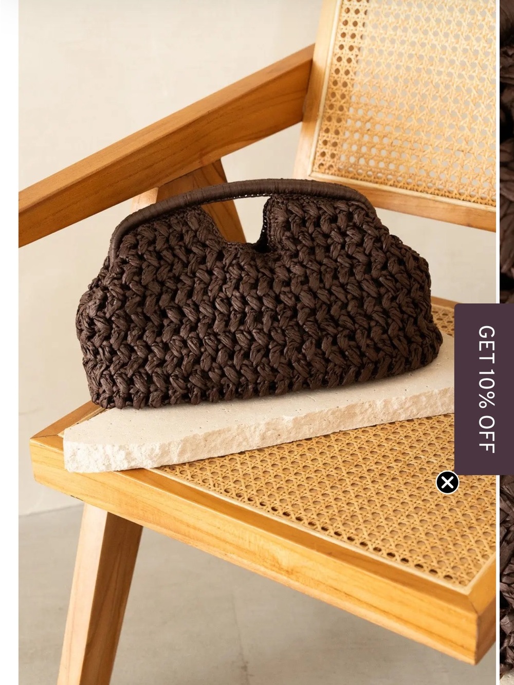 Handwoven Chocolate Brown Knit Clutch Bag